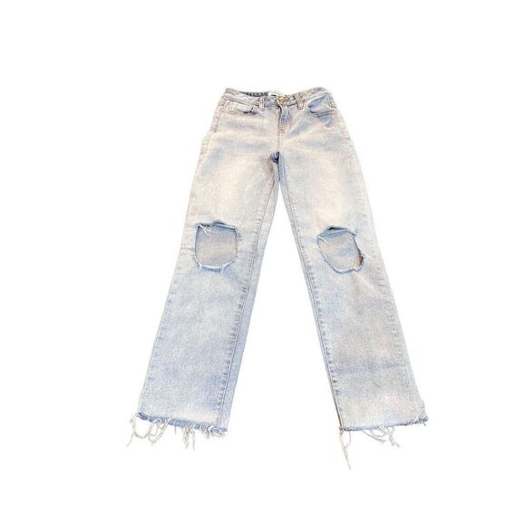 RSQ High Rise Distressed Wide Leg Jeans Wide Leg Size Small - Picture 1 of 4